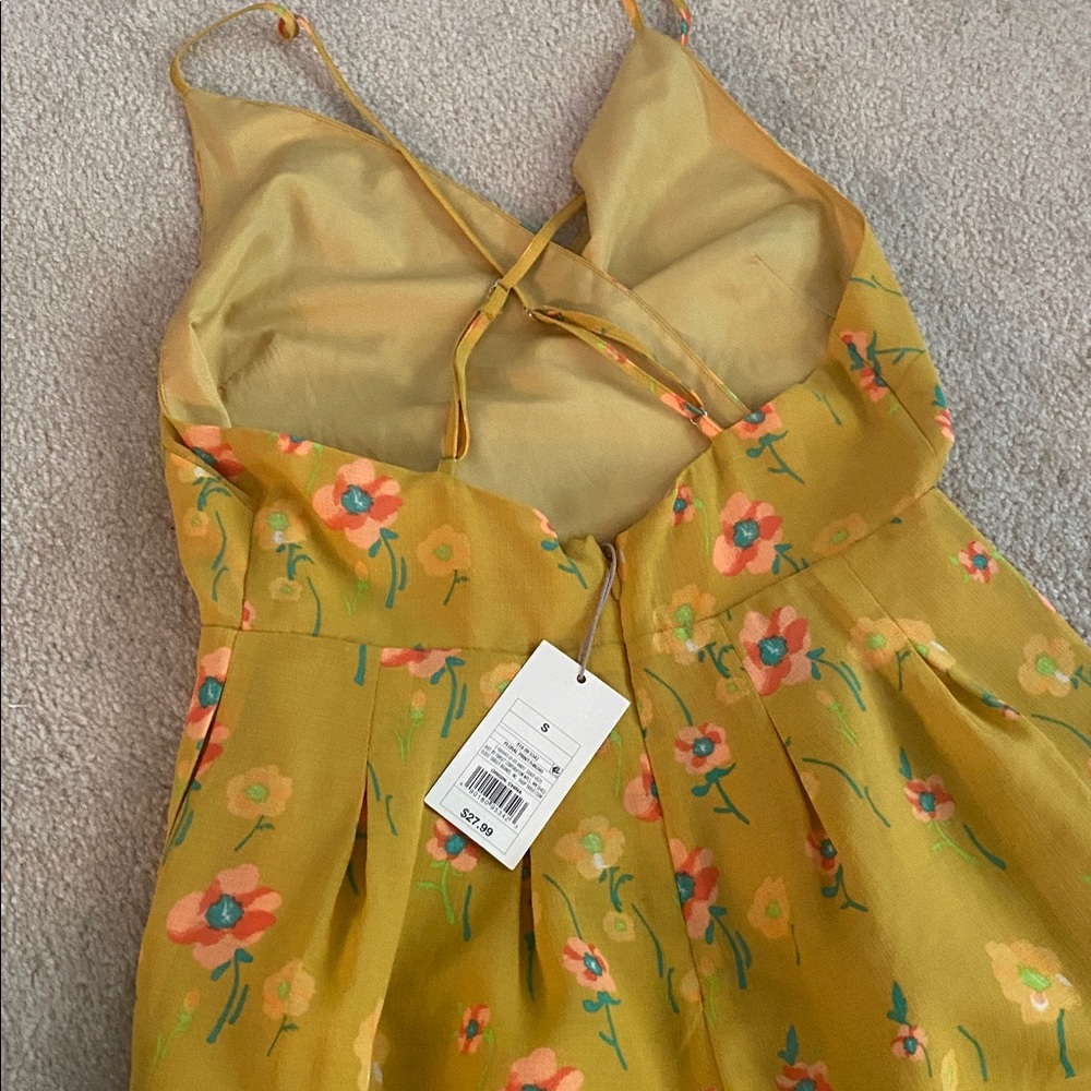 NWT a new day floral lined print cropped jumpsuit small - Picture 8 of 9